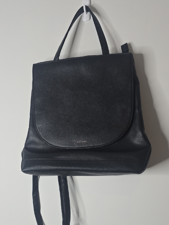 Matt & Nat Handbags - Matt & Nat Black Vegan Leather Flap Sevan Backpack